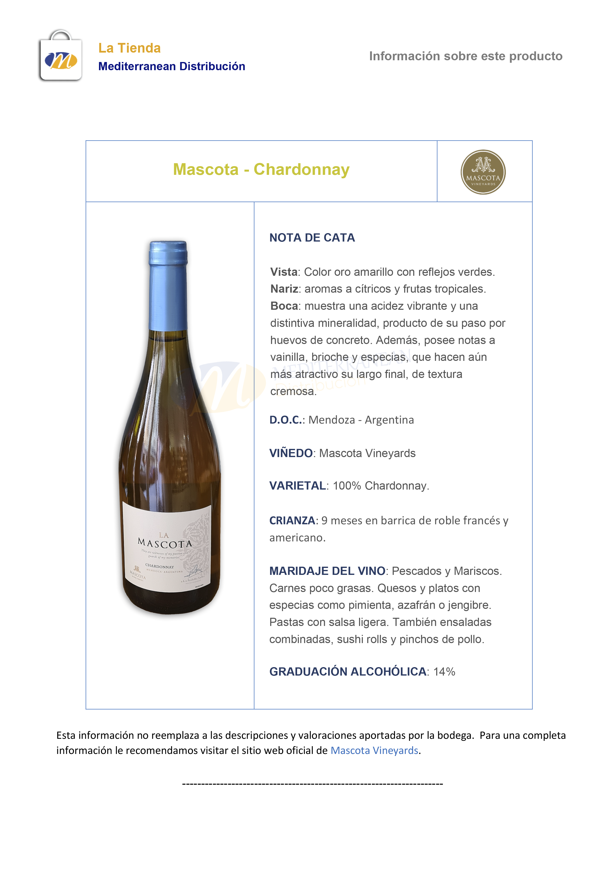 La mascota Chardonnay