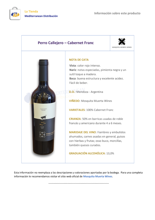 Perro callejero Cabernet Franc