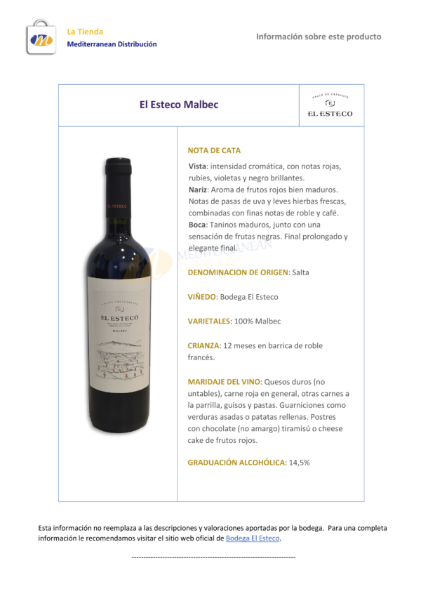 El Esteco Malbec