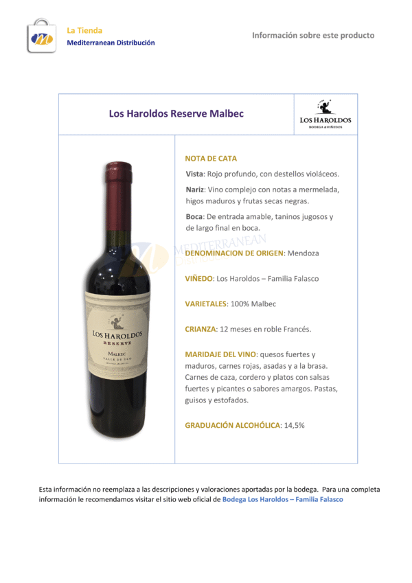 Los Haroldos Reserve Malbec