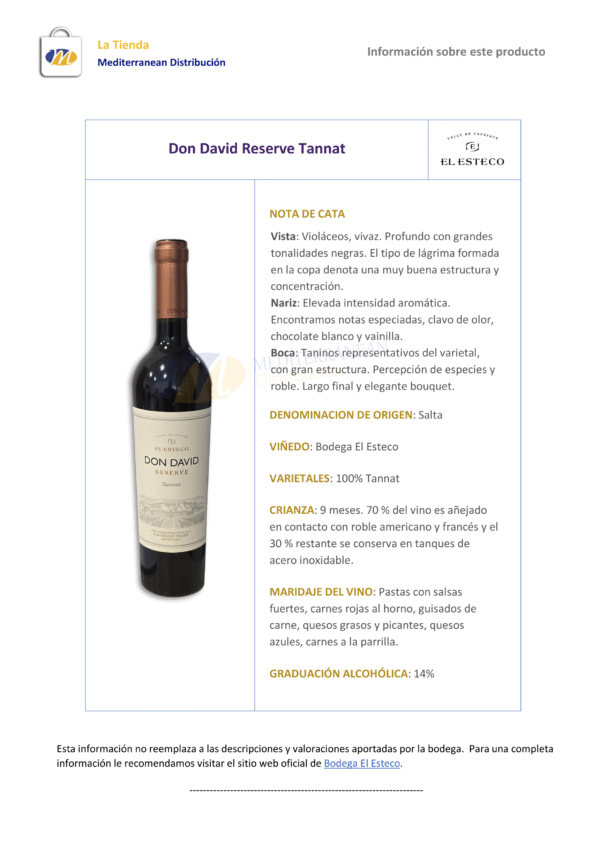 Don David Reserve Tannat
