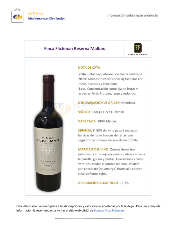 Flichman Reserva Malbec - Imagen 2