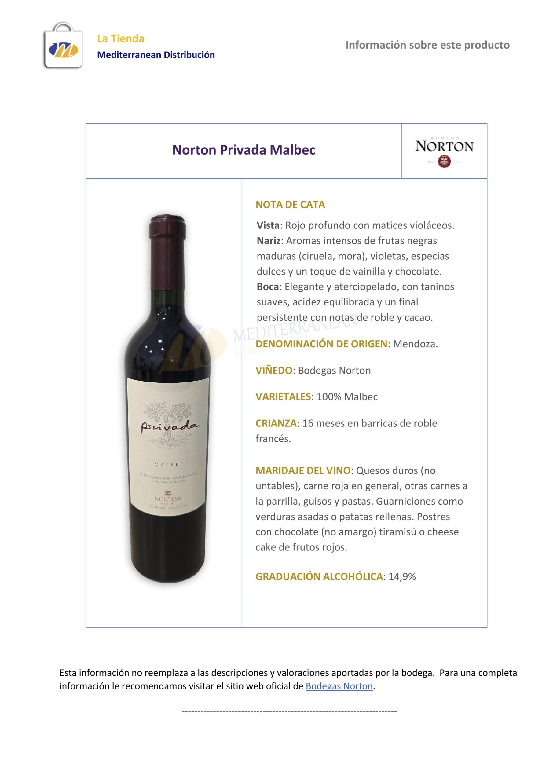 Norton Privada Malbec